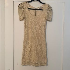 Forever 21 cream lace sparkle dress size S/P